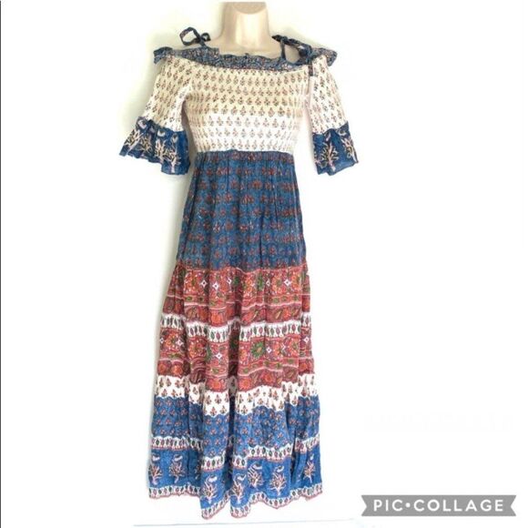 Faherty Sylvie Crochet Maxi Dress Kapu Beach M - Picture 2 of 8